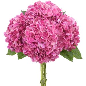 LINSIE 4 Pcs Artificial Hydrangea Silk Flowers with Stems, 19.7" Rose Pink Faux Hydrangeas Bouquet, 240 Petals, Suitable for Shady Places & Waterproof Fake Flower for Outdoor Wedding Home Decor