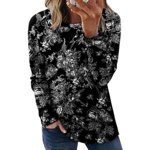 onlypuff Womens Top Long Sleeve Shirts for Women Cute Ladies Top Fashion Fall Tops 2024 Tunic Tops Blouses (Black, XL)