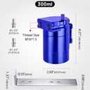 EVIL ENERGY Oil Catch Can, 300ML Baffled Oil Can, Universal Aluminum Air Oil Separator Breather Tank with 3/8" ID 5FT NBR Fuel Hose Kit
