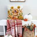 2 x RABUSOFA Fall Dog Pillow Covers 18x18 Inch,Autumn Sunflower Decor Thanksgiving Outdoor Cushion Case Farmhouse Decoration for Home Couch Orange(Orange, 18" x 18") (Yellow)