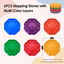 Stepping Stones for Kids - 6Pcs Non-Slip Balance Stepping Stones, Promote Toddler Gross Motor Skills & Coordination, Obstacle Course Toys for Indoor & Outdoor Play, Ideal Gifts for Toddlers