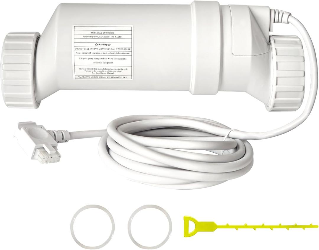 T-15 Salt Cell Replacement for Inground Swimming Pool Up to 40,000 Gallons, Compatible with Hayward T15 Salt Cell, Upgraded Version, 7000+ Hours Service Life