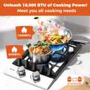 TOPWISH 12 Inch Gas Cooktop, 2 Burner Gas Stove Built-in Propane Stove Top with LPG/NG Convertible Dual Fuel Hob 18000BTU, Stainless Steel Stovetop Thermocouple Protect for Kitchen, Apartments, Rvs