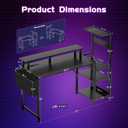 Gaming Desk 47 Inch Computer Table with Storage Shelves & Monitor Stand