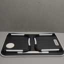 Foldable Laptop Table, Portable Lap Desk Bed Table Tray, Laptop Stand with Cup Holder & Tablet Slot & Lifting Handle for Working Writing Drawing & Eating (Black)