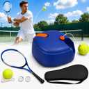 Tennis Trainer Set, Solo Rebounder for Swing Practice with Racket, 2 Balls