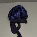 Silk Bonnet for Sleeping Women, Ajustable Hair Bonnet for Curly Hair with Tie Band Shower Caps Bark BlueLarge