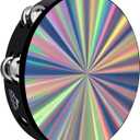 EASTROCK Radiant Tambourine Hand Held Drum 10 Inch Double Row Jingles Reflective Tambourine Musical Instrument for Kids Adults Church KTV Party