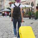 CONTAIL 18L Women Puffy Backpack,Qulited Puffer Bookbag,Black