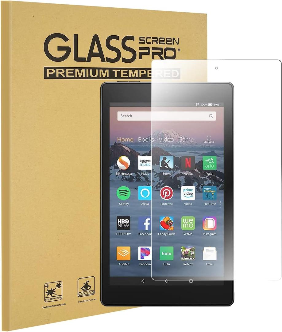 Tempered Glass Screen Protector for Amazon Fire 7 Inch Tablet (5th Generation 2015 Release),[No Waves] [No Bubble] [Reduce Fingerprint] [Anti Scratch] [0.15mm]
