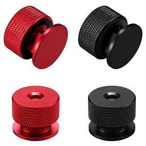 2 Pairs Welding Hood Helmet Fasteners Aluminum Welding Hood Headgear Pipeliner Pancake Sugar Scoop Welding Hood Replacement Parts Accessories with Nonslip Silicone Washer, Black and Red