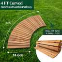 Plow & Hearth 4' Curved Outdoor Wooden Pathway | 18" Wide Rollout Outdoor Garden Walkway | Weather-Resistant Hardwood Cedar Board Walkway Landscape Edging | Decorative Lawn Patio Wedding Party