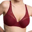 Natori Womens Pretty Smooth Full Figure Contour Underwire (34C, Dk Red)