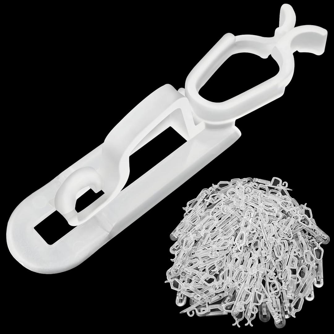 Christmas Light Clips All in One Clips 100Pack, Universal Gutter and Shingle Clip Hooks for Hanging C7, C9 and Mini Lights, Outdoor Xmas Holiday Light Hanger Clips Outside, No Tools Required