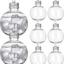HOMSFOU 10pcs Christmas Ornament Drink Balls Clear Fillable Booze Balls for Cocktails, Plastic Shot Hanging Ornament for Candy Drinks Xmas Tree Party Home Bar Decoration (5oz/150mL, Silver)