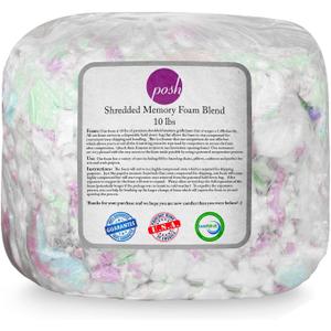 Posh Beanbags Refll Foam Filling, Shredded 10lbs, Multi-Color