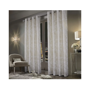 always4u 100% Blackout Soft Velvet Curtains for Bedroom Living Room Thermal Energy Saving 84 Inches Long Luxury Gold Foil Print Drapes 2 Panels White