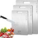 Stainless Steel Cutting Board, 3 PCS Cutting Boards for Kitchen, 304 Stainless Non Stick Chopping Cutting Board for Meat Fruit & Vegetable (15"x 11",13"x 9",10"x 6")