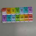 Sukuos AM PM Weekly Pill Organizer 2 Times A Day, Large Daily Pill Box Case 7 Day with Easy Push Button Design, Detachable Medicine Holder for Vitamin/Fish Oil/Supplements (Rainbow)