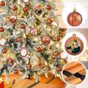 Syhood 26 Pcs Basketball Christmas Decor Set Include 12 Sports Ball Ornaments 36'' Print Christmas Tree Skirt 12 Wooden Mini Sports Ornaments and Rope for Home Xmas Holiday Party