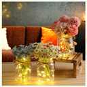 Chunful 12 Pcs Glass Mason Jar with LED Lights for Table Centerpiece Decorations Set Clear Rustic Farmhouse Coffee Table Decor with LED Lights for Wedding Dining Room Kitchen Decor (Warm Light)