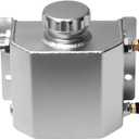1L Universal Coolant Radiator Tank,Overflow Tank,Aluminum Radiator Coolant Overflow Bottle Recovery silver With Cap