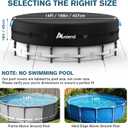 14 Ft Round Pool Cover, Heavy Duty 500D Solar Cover for Above Ground Pool, Excellent Windproof with Reflective Handles & Luminous Ground Nails, Cold and UV Resistant