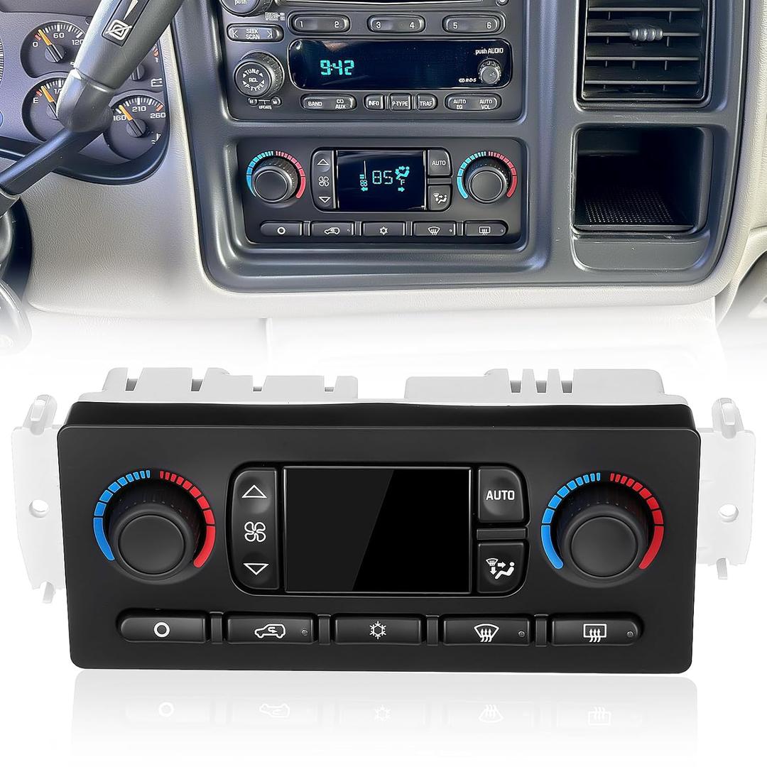 Front A/C Heater Control Switch 599-009 Front Climate Control Module Fit for Chevy Silverado Avalanche Suburban Tahoe Fit for GMC Sierra Yukon XL Fit for Cadillac Escalade/ESV/EXT 2003 2004# 15107730