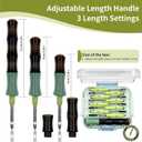 Punch Needle Tool Kit - Ergonomic Handle (Length Adjustable), 8 Interchangeable Needles (5mm/3.5mm), Storage Box with Essential Accessories | Ideal Gift for Beginners