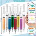 48 Set National Pharmacy Week Gifts Retractable Syringe Pens with Thank You Card Pharmacy Appreciation Gifts for Nursing School Medical Assistant Pharmacist Supplies