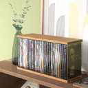 Retro Walnut-colored MDF DVD Storage, DVD Holder, Video Game Rack, Blu Ray Disc Tower, Organizer for Video Game Media/Movie Cases/VHS Box/Video Game Disks