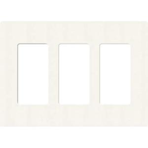 Lutron Claro 3 Gang Wall Plate for Decorator/Rocker Switches, Gloss, White (CW-3-WH-12PK) (12-Pack) CW-3-WH-12PK