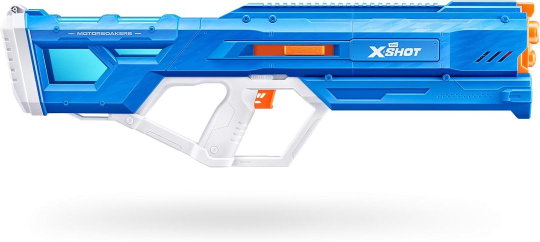 XSHOT Water Hydra Pulse Motor Soaker by ZURU, Motorized Blaster Watergun, Water Blaster, Water Toys, Fills with Water in just 1 Second, Rechargeable Battery (Blue), Large