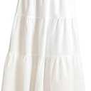Women's Tiered Ruffle Hem Maxi Skirt A Line Elastic Waist Flowy Skirts, L