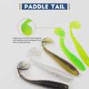 3 x MAFIMOEA50/40/30Pcs Paddle Tail Swim Baits Lures Fishing Soft Plastic Lure Kit for Bass Trout Walleye Crappie 5.5cm 6.5cm 7.5cm (YELLOW)