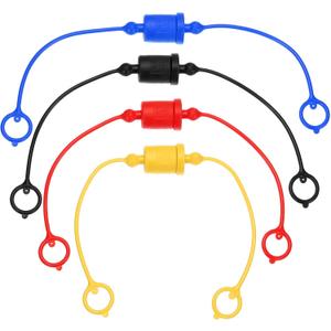 PATIKIL ISO-A 3/8 Hydraulic Coupler Male Dust Cap and Female Plug Cover, 4 Sets Hydraulic Quick Connect Coupling with Retention Ring Keeps Cap Connected to Hose