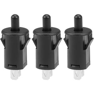 uxcell Refrigerator Door Light Switch 10mm Momentary Fridge Switch Normally Open PB35 AC 250V 3A Black 3pcs