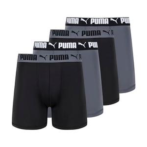 PUMA Men's 5 Pack Active Stretch Boxer Briefs, Black/Grey, Large