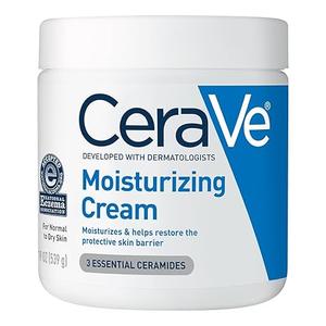 CeraVe Moisturizing Cream, Body and Face Moisturizer for Dry Skin, Body Cream with Hyaluronic Acid and Ceramides, Daily Moisturizer, OilFree, Fragrance Free, NonComedogenic, 19 Ounce