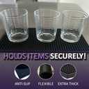 4 x Rubber Bar Mat 612", Premium Countertop Mat for Coffee Bar, Home Bar & Kitchen, Durable 1cm Thick Rubber Drink Mat with Textured Surface That Helps Reduce Slipping, Black Bar Spill Mat