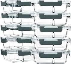 M MCIRCO 6-Pack,30 Oz Glass Meal Prep Containers 2 Compartments Airtight Lunch Bento Boxes with Lids, Glass Food Storage Containers, Microwave, Oven, Freezer, Dishwasher