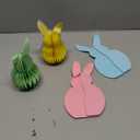 Naozinebi 5Pcs Easter Bunny Honeycomb Centerpiece Easter Party Table Decorations 3D Paper Rabbit with Magnet Pastel Table Ornament for Home Office Kitchen Easter Gift Holiday Party Table Supplies