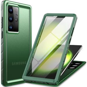 Cozycase for Samsung Galaxy S23 Ultra Waterproof Case - 360 Heavy Duty Full Body Protection/Shockproof/Dustproof/Front and Back/IP68/S 23 Ultra Protective Case with Screen/Camera Protector Slim Green