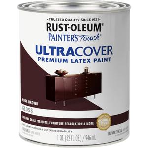 Rust-Oleum Brush On Enamel Paint 1977502 Painters Touch Latex, Gloss Kona Brown, 32 Fl Oz (Pack of 1)