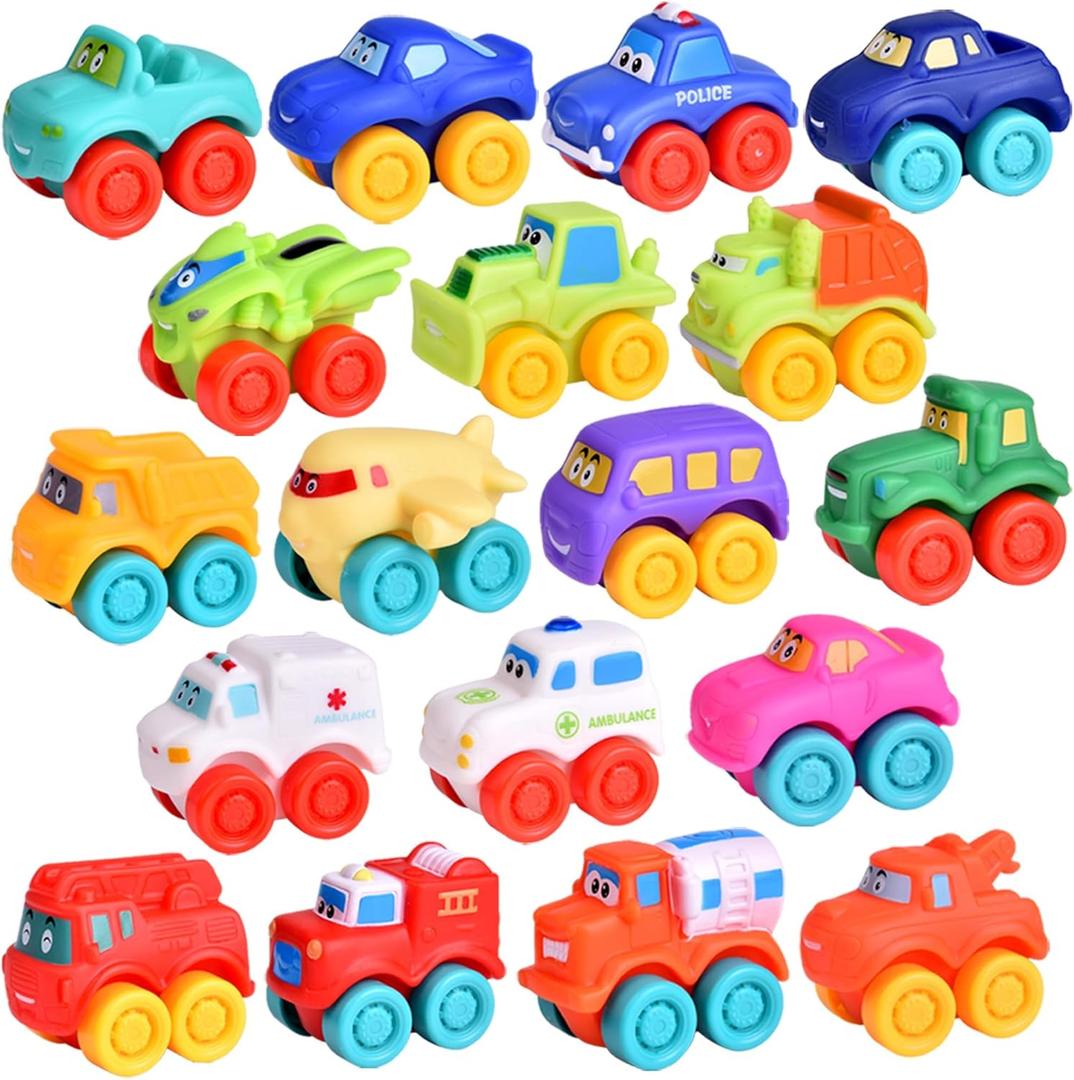 FUN LITTLE TOYS 18Pcs Prefilled Easter Eggs with Toy Cars, Easter Eggs Filled for Toddlers Kids Boys Hunt, Easter Party Favors, Easter Basket Stuffers, Easter Egg with Kids Toys