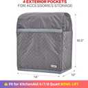 HOMEST Stand Mixer Quilted Dust Cover with Pockets Compatible with KitchenAid 6/7/8 Quart Bowl Lift, Grey (Patent Design)