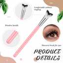 Mifoci 30 Pcs Curved Fluffy Lash Cleaning Brush Eyelash Extension Shampoo Brushes Swoop Eyelash Cleanser Brush Soft Makeup Removal Bath Tools for Home and Salon Use, 5 Colors