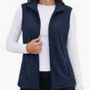MAGCOMSEN Women's Fleece Vest Outerwear Sleeveless Lightweight Zip Jackets Warm Soft Vests with Zipper Pockets, Size: L