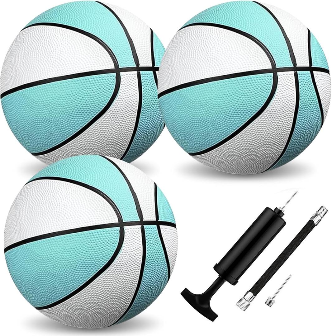 3 Pack Water Pool Basketball Aqua Blue Rubber Waterproof Water Basketball for Swimming Pool Ball Lake Hoop Games