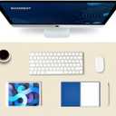 K KNODEL Large Office Leather Desk Mat, Mouse and Keyboard Pad, Computer and Laptop Mat, Desktop Protector and Cover, Writing Pad and Blotter (31.5"x15.7", Ivory Cream)